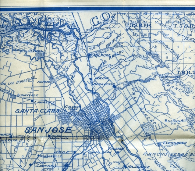 1926 Pocket Driving map of San Jose and Santa Clara County, including Alum Rock Park